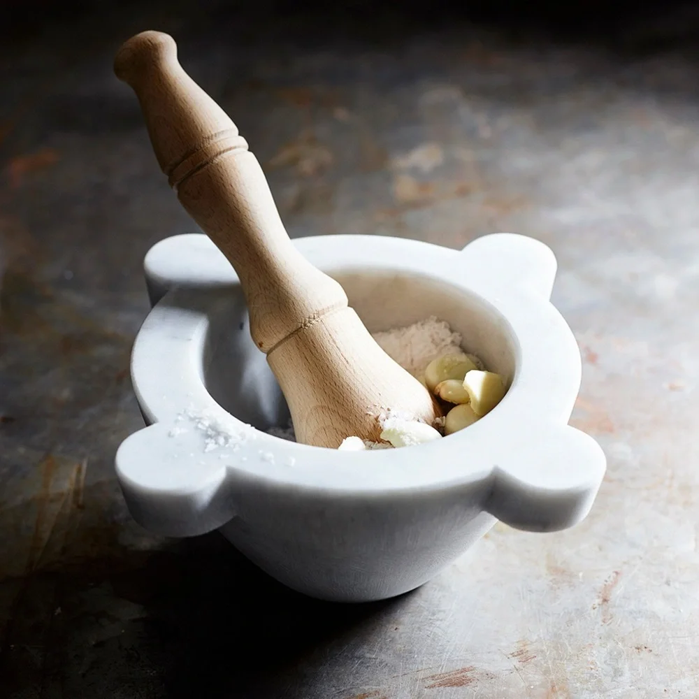 WILLIAMS SONOMA White Marble Mortar and Pestle